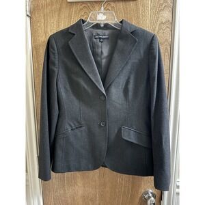 Brooks Brothers Women's Milano Fit Blazer Jacket Size 10 Charcoal Gray Button